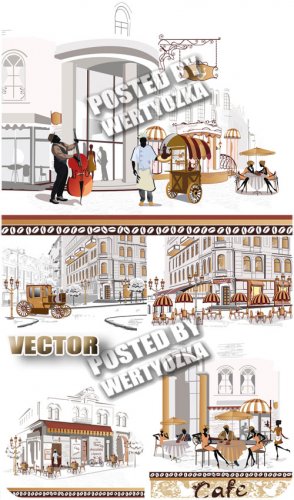     / Cafe in retro style - stock vector