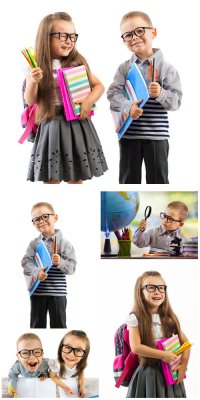 , ,    / Children, students, boy and girl - Sto ...