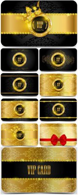     ,  / VIP card with gold decoration, vec ...